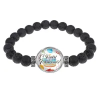 Браслет из лавы 8 мм С Днем рождения! BSL-0392