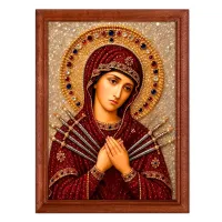 Постер в рамке 22х17см Богородица Семистрельная POSV-0518