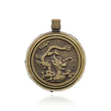 Кулон Восточный гороскоп Дракон с молитвенным барабаном, d.2,5см BJK292-06