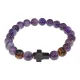 Браслет с крестом из тигрового глаза, аметист, 8мм BSH-17-03