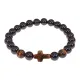 Браслет с крестом из тигрового глаза, гранат, 8мм BSH-17-06
