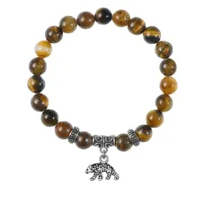 Браслет Медведь (защита, сила, победа), Тигровый глаз BSP-14-19