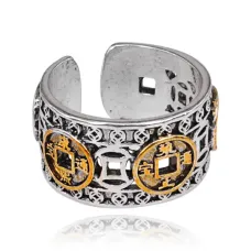 Безразмерное кольцо Пять монет, 10мм KL228