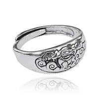 Безразмерное кольцо Восточный гороскоп, 9мм, Собака KL241-11