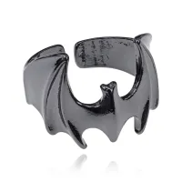 Безразмерное кольцо Летучая мышь, 13мм, цвет чёрный KL245-01