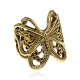 Безразмерное кольцо Бабочка, 21мм, цвет золотой KL250-01