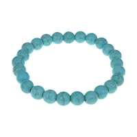 Браслет с бусинами из бирюзы, 8мм BJBS-324-02