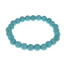 Браслет с бусинами из бирюзы, 8мм BJBS-324-02