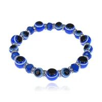 Браслет от сглаза, 9мм, цвет синий BS551-01