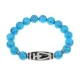 Браслет бусиной Дзи Бумпа и синт.камнем Бирюза BSDS-13-05