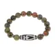 Браслет бусиной Дзи Бумпа и нат.камнем Унакит BSDS-13-20
