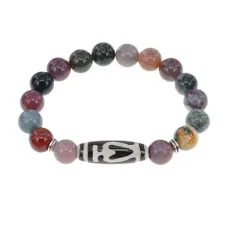 Браслет бусиной Дзи Бумпа и нат.камнем Яшма BSDS-13-25