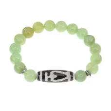 Браслет бусиной Дзи Бумпа и синт.камнем Оникс BSDS-13-26