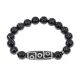 Браслет с 9-глазой бусиной Дзи и нат.камнем Черный агат BSDS-15-23