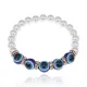 Браслет от сглаза с искусственным жемчугом и стразами, 10мм, цвет синий BS559-01