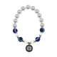 Браслет Хамса от сглаза с жемчугом, 10мм, цвет синий BS561-01