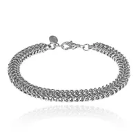 Браслет Цепь, 7мм, цвет серебряный UF010-S