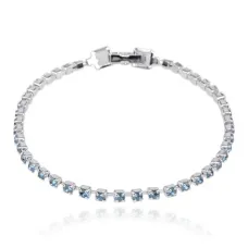 Браслет со стразами, цвет голубой UF023-B