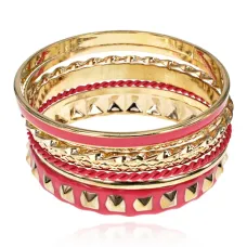 Набор из 7 браслетов, цвет малиновый UF029-C