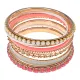 Набор из 9 браслетов со стразами, цвет ярко-розовый UF031-1