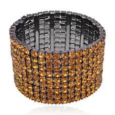 Браслет со стразами, цвет желтый, 3,5см UF034