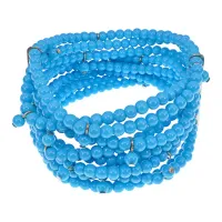 Браслет с бусинами, цвет голубой UF039