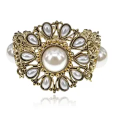 Браслет Цветок с жемчугом UF043