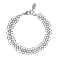 Браслет Цепь, цвет серебряный, 1см UF045-S