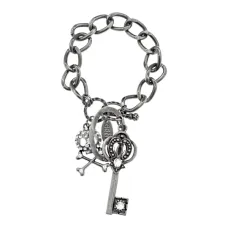 Браслет Ключ и Весёлый Роджер, цвет серебряный UF047