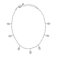 Браслет на ногу Сердце со стразами UF058