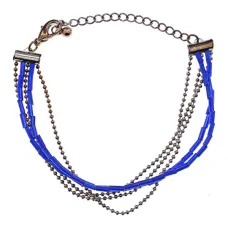 Браслет с бисером, цвет синий UF073