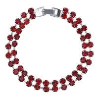 Браслет со стразами, 8мм, цвет красный UF077-R