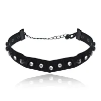 Браслет со стразами, цвет черный UF086