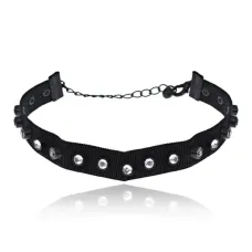 Браслет со стразами, цвет черный UF086