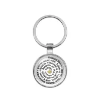 Круглый брелок, цвет серебро, Молитва Иисусу Христу за маму C1210021