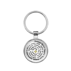 Круглый брелок, цвет серебро, Молитва Иисусу Христу за маму C1210021