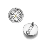 Круглый значок, цвет серебро, Молитва Иисусу Христу за маму C1210023