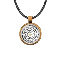 Кулон, цвет бронза, со шнурком, Молитва Иисусу Христу за маму C1210029