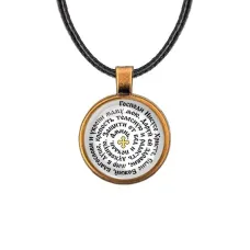 Кулон, цвет бронза, со шнурком, Молитва Иисусу Христу за маму C1210029