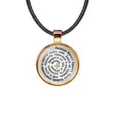 Кулон, цвет золото, со шнурком, Молитва Иисусу Христу за маму C1210033