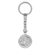 Круглый брелок, цвет серебро, с цепочкой, Молитва Сергею Радонежскому о помощи в учебе C1211022