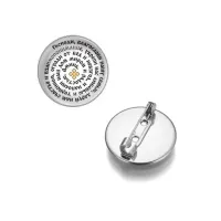 Круглый значок, цвет серебро, Молитва Господу Богу за семью C1213023