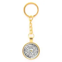 Круглый брелок, цвет золото, с цепочкой, Молитва Иисусу Христу о спасении C1214020