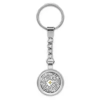 Круглый брелок, цвет серебро, с цепочкой, Молитва Петру и Февронии о защите семьи C1215022