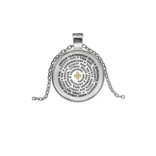 Кулон, цвет серебро, с цепочкой, Молитва Петру и Февронии о защите семьи C1215026