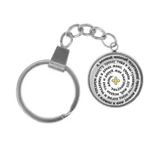 Брелок, нержавеющая сталь, с кольцом для ключей, Молитва Николаю Чудотворцу о помощи C1217061