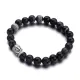 Браслет Будда из черного агата, 8мм BJBS-250