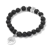 Браслет Ом, лава, 8мм BJBS-258
