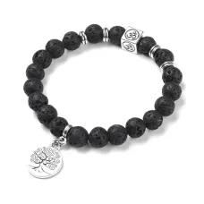 Браслет Ом, лава, 8мм BJBS-258