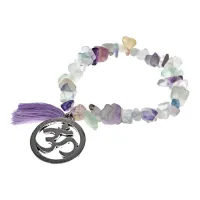 Браслет Ом из натурального флюорита BJBS-265